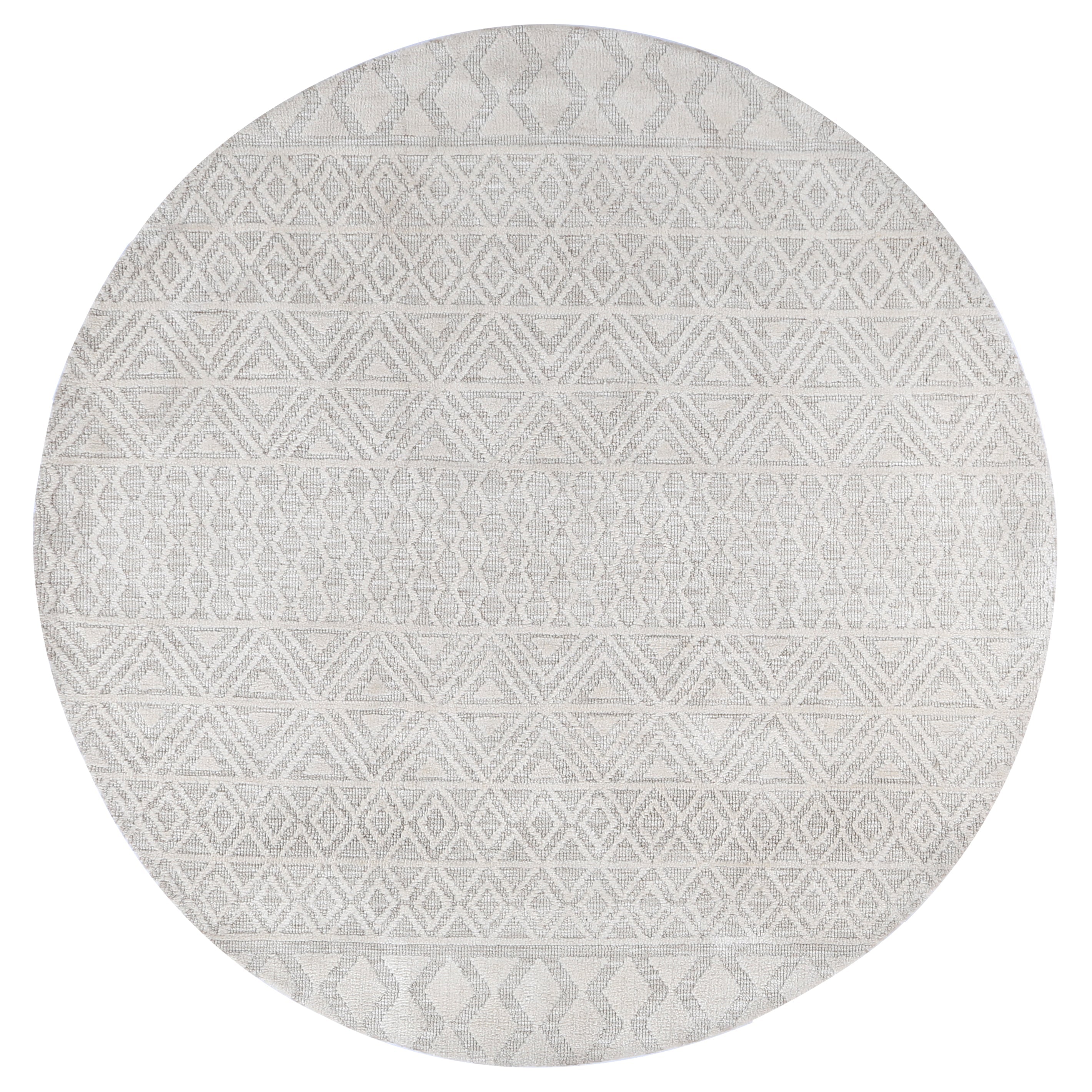 Amritsar Tessellations Cream Round Rug