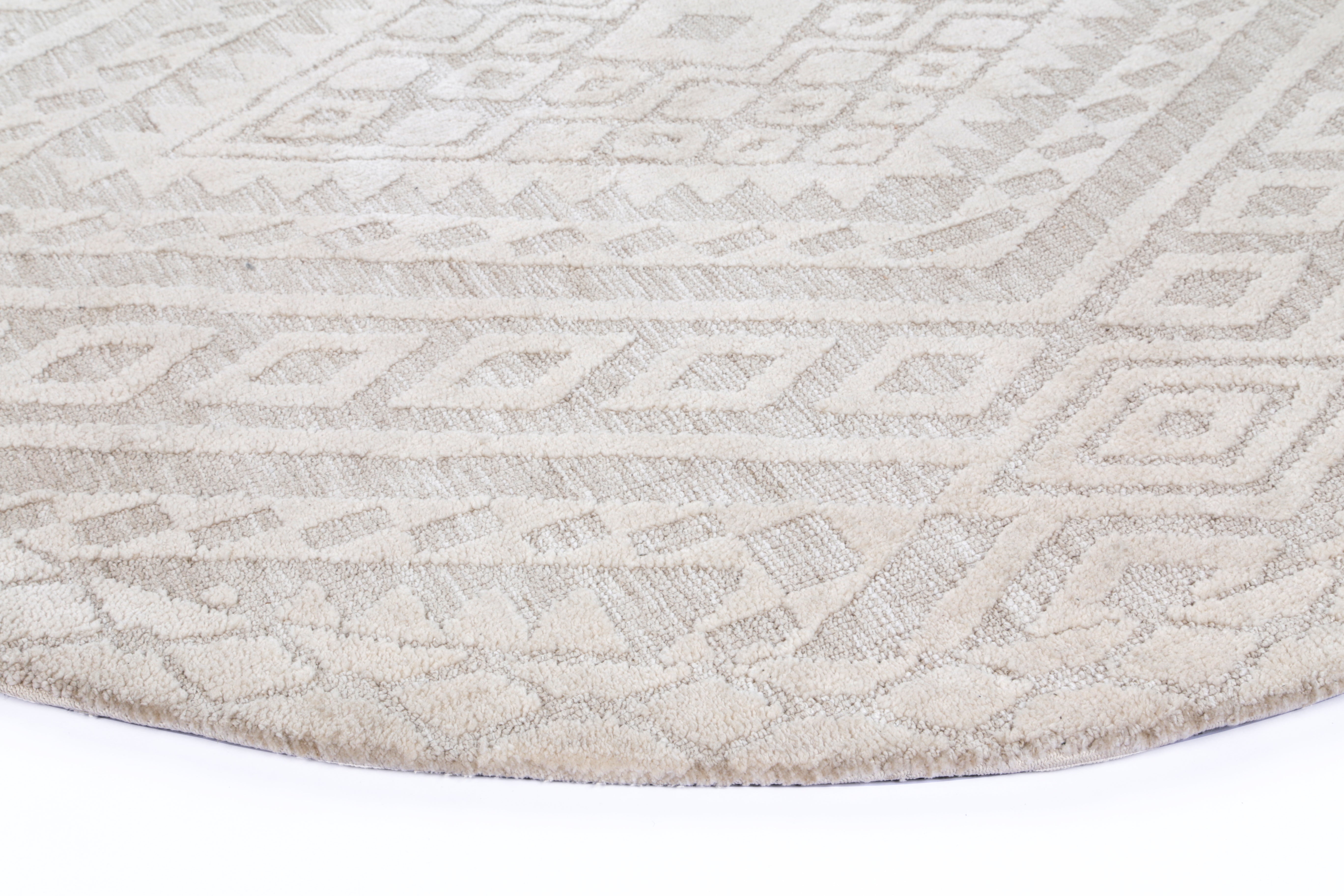 Amritsar Zalij Cream Round Rug
