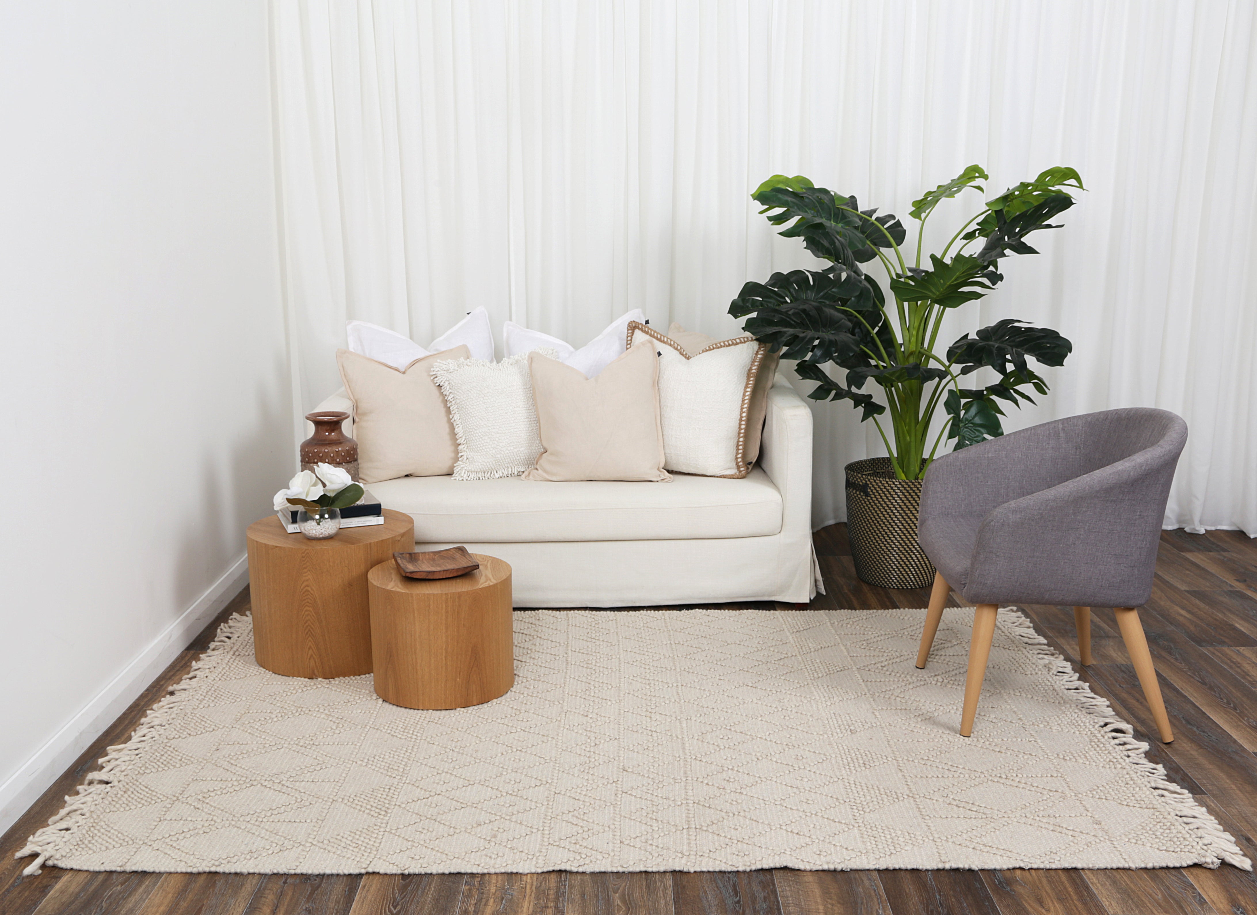 Diego Inca Beige Wool Rug - DIEG01