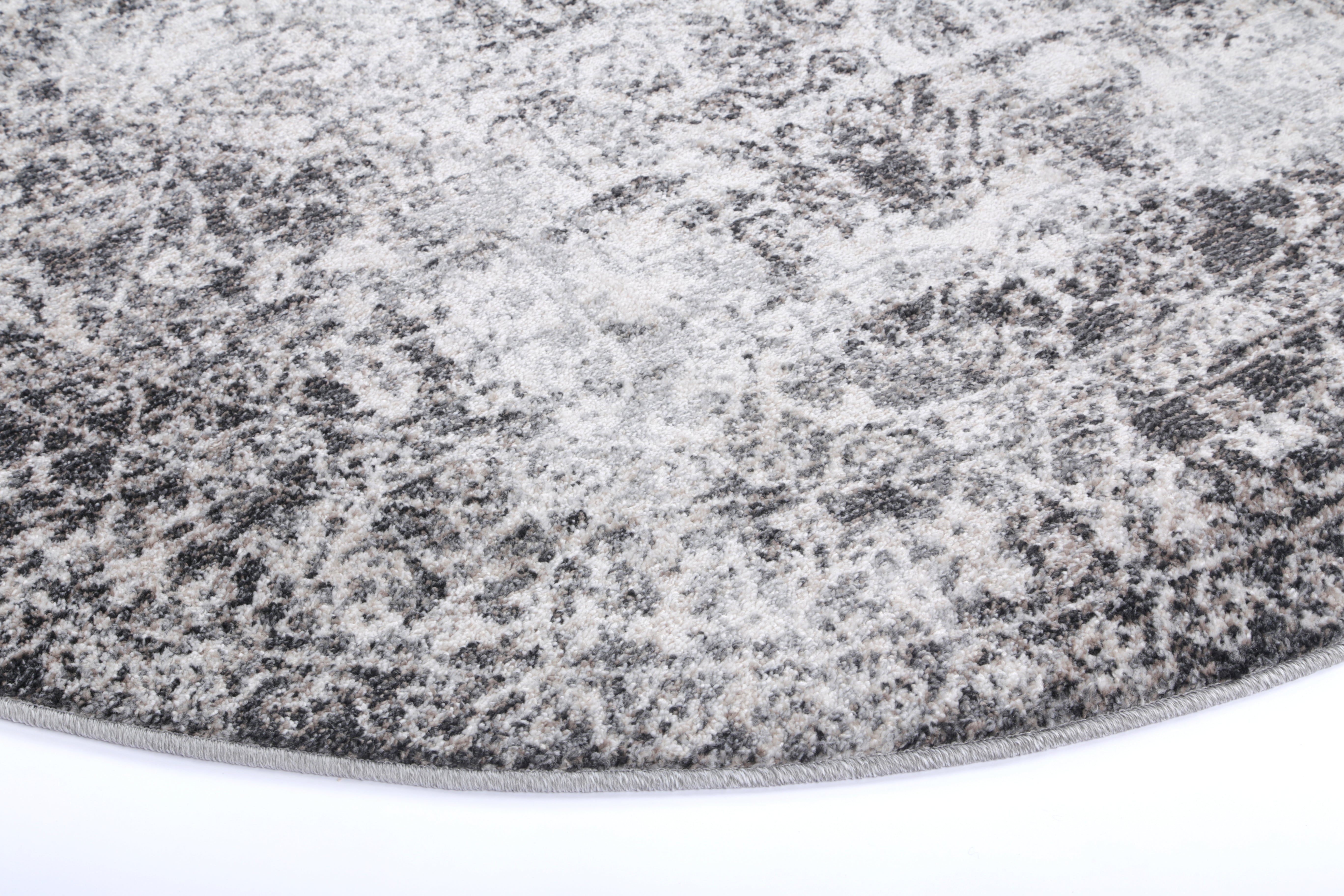 Salsa Carine Ivory & Grey Transitional Round Rug