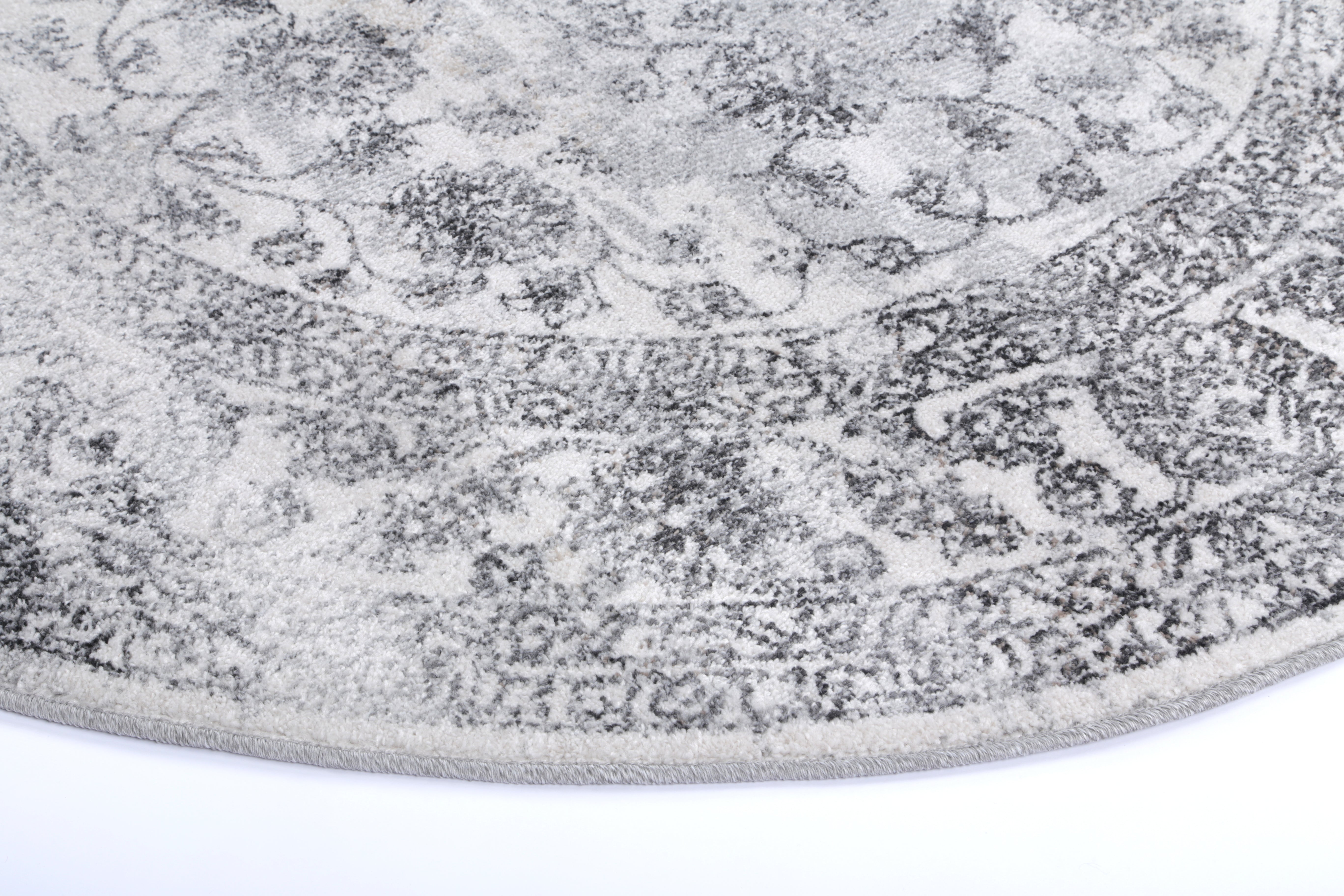 Salsa Serena Grey & Ivory Round Rug